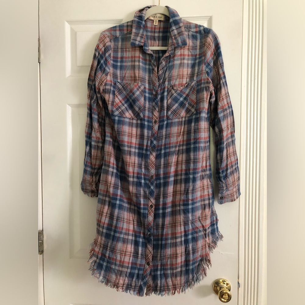 Cloth & Stone Frayed Hem Dress Sz M
